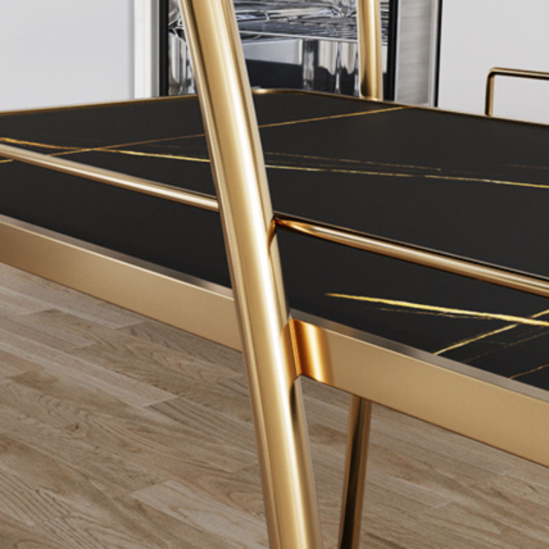 モダンなシンプルなオープンストレージキッチントロリー長方形のダイニングルーム準備テーブル