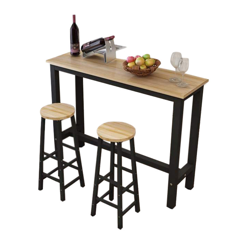 Table de salle à manger de bar en bois contemporaine Table de bar rectangulaire pour le salon