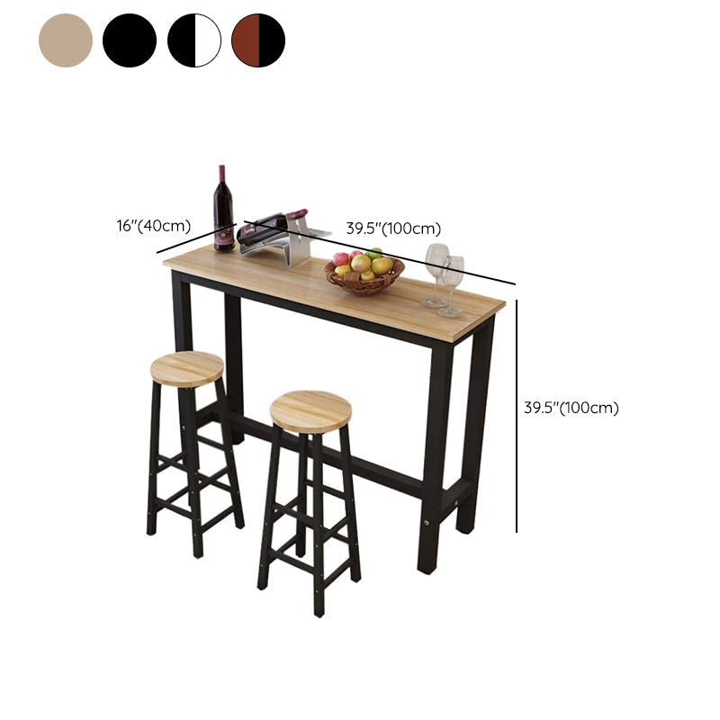 Table de salle à manger de bar en bois contemporaine Table de bar rectangulaire pour le salon