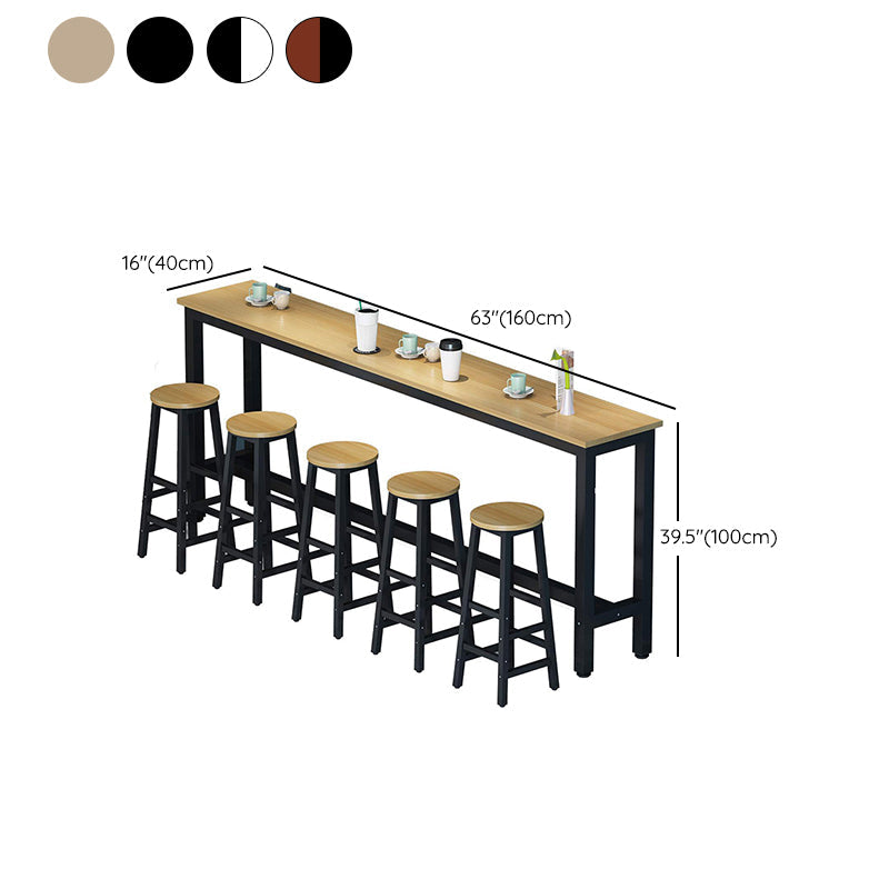 Table de salle à manger de bar en bois contemporaine Table de bar rectangulaire pour le salon