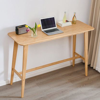 Eigentijdse massief houten bar-eettafel, rechthoekige bartafel in naturel