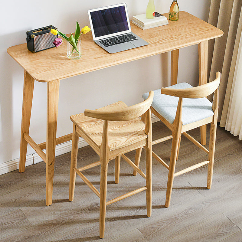 Eigentijdse massief houten bar-eettafel, rechthoekige bartafel in naturel