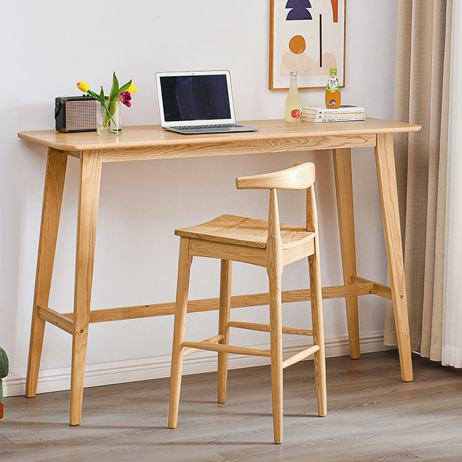 Eigentijdse massief houten bar-eettafel, rechthoekige bartafel in naturel
