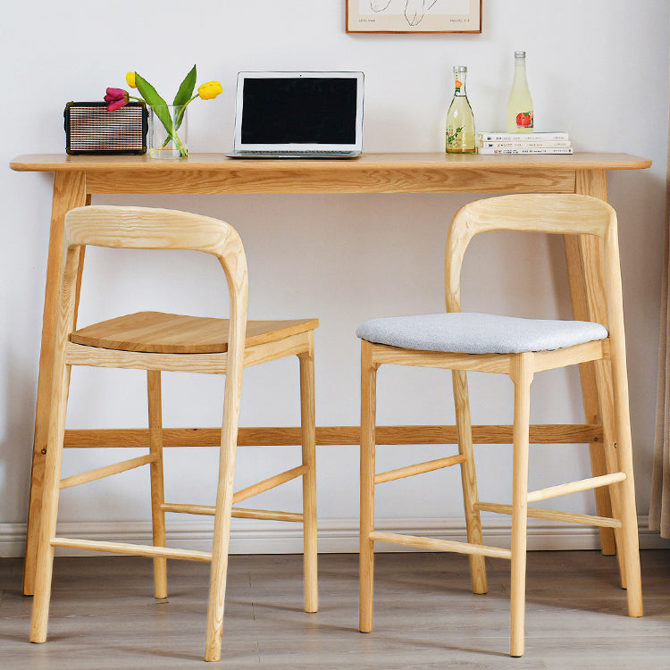 Eigentijdse massief houten bar-eettafel, rechthoekige bartafel in naturel