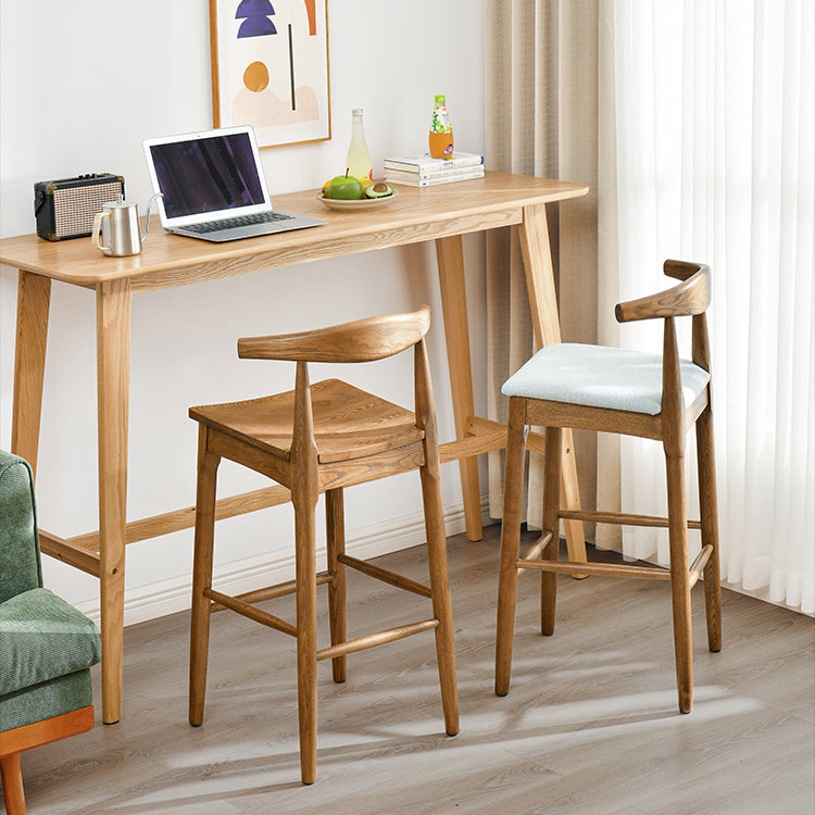 Eigentijdse massief houten bar-eettafel, rechthoekige bartafel in naturel