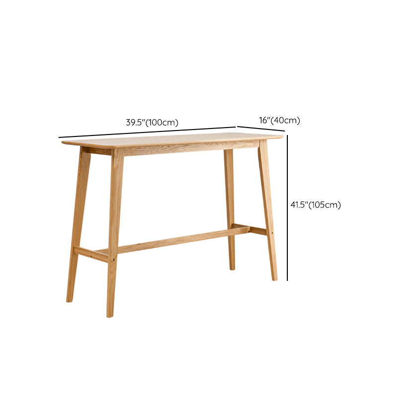Eigentijdse massief houten bar-eettafel, rechthoekige bartafel in naturel