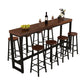 Contemporary Solid Wood Bar Dining Table Rectangle Bar Table in Brown