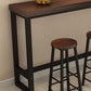 Contemporary Solid Wood Bar Dining Table Rectangle Bar Table in Brown