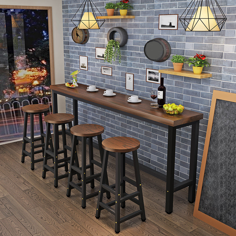 Modern Solid Wood Bar Dining Table Rectangle Bar Table in Brown Without Chairs Clearhalo 'Bar Furniture' 'Bar Tables' 'bar_tables' 'furn' 'furn_bar_tables' 'Furniture' 'Kitchen & Dining Furniture' 7220893