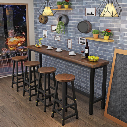 Modern Solid Wood Bar Dining Table Rectangle Bar Table in Brown Without Chairs Clearhalo 'Bar Furniture' 'Bar Tables' 'bar_tables' 'furn' 'furn_bar_tables' 'Furniture' 'Kitchen & Dining Furniture' 7220893