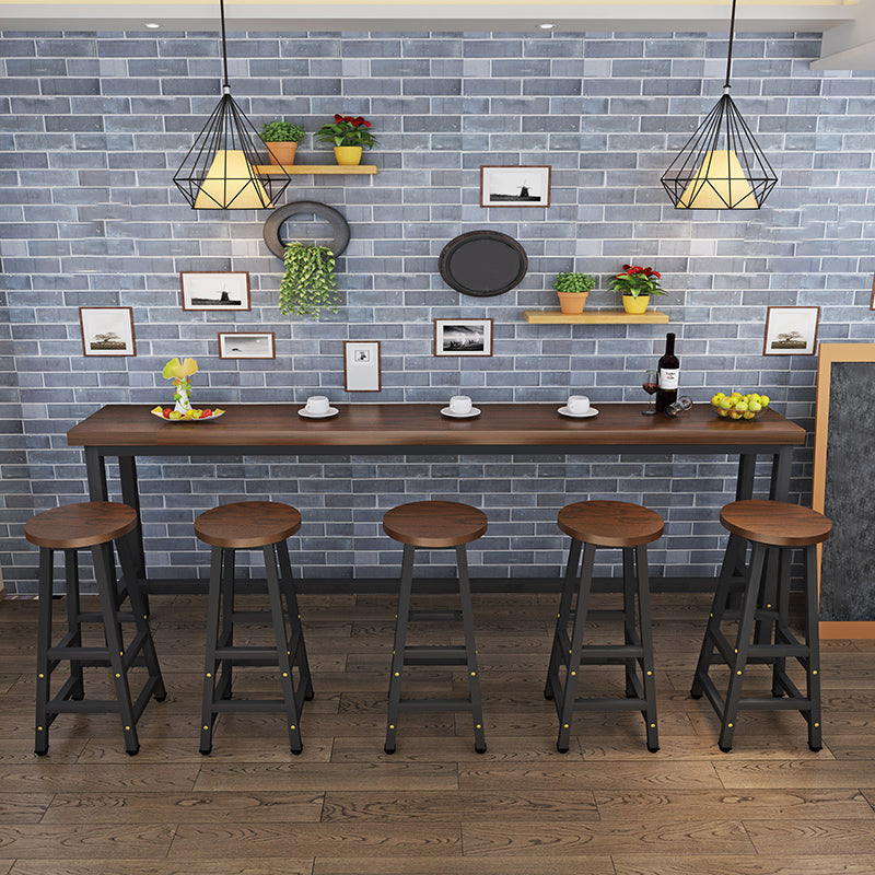 Modern Solid Wood Bar Dining Table Rectangle Bar Table in Brown Clearhalo 'Bar Furniture' 'Bar Tables' 'bar_tables' 'furn' 'furn_bar_tables' 'Furniture' 'Kitchen & Dining Furniture' 7220895