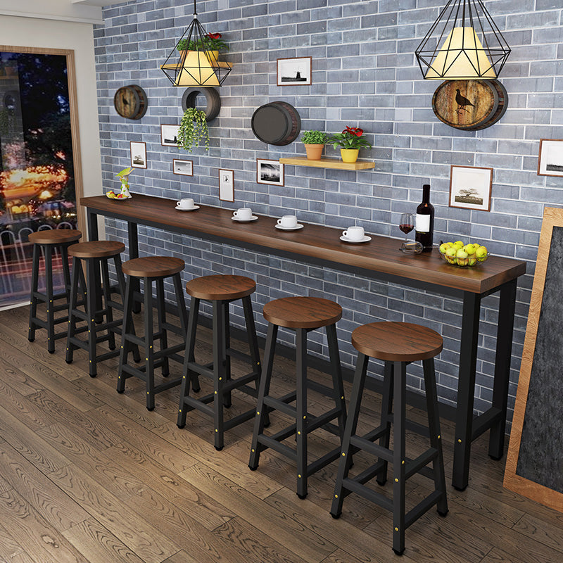 Modern Solid Wood Bar Dining Table Rectangle Bar Table in Brown Clearhalo 'Bar Furniture' 'Bar Tables' 'bar_tables' 'furn' 'furn_bar_tables' 'Furniture' 'Kitchen & Dining Furniture' 7220897