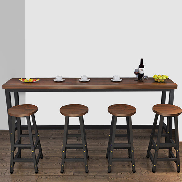 Modern Solid Wood Bar Dining Table Rectangle Bar Table in Brown Clearhalo 'Bar Furniture' 'Bar Tables' 'bar_tables' 'furn' 'furn_bar_tables' 'Furniture' 'Kitchen & Dining Furniture' 7220901