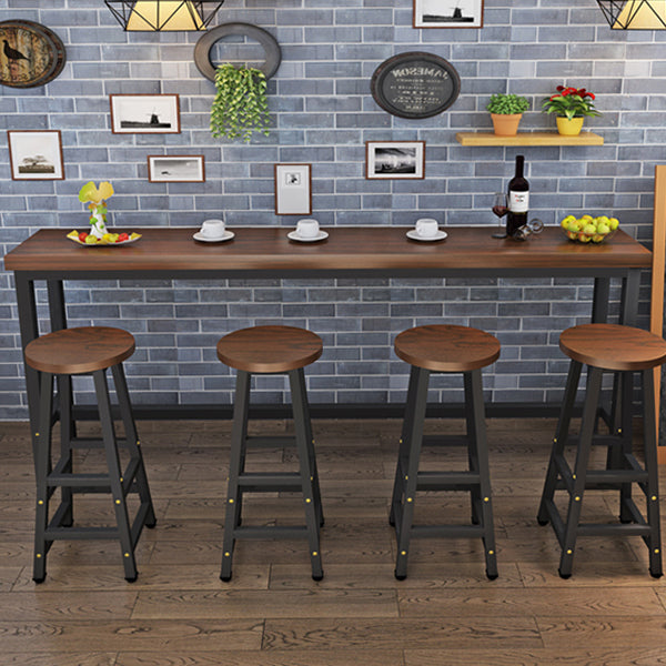 Modern Solid Wood Bar Dining Table Rectangle Bar Table in Brown Clearhalo 'Bar Furniture' 'Bar Tables' 'bar_tables' 'furn' 'furn_bar_tables' 'Furniture' 'Kitchen & Dining Furniture' 7220903