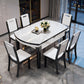 Glossy White Dinette Table with Wooden Legs Contemporary Foldable Dining Table for Home Clearhalo 'Dining Tables & Seating' 'Dining Tables' 'dining_table' 'furn' 'furn_dining_table' 'Furniture' 'Kitchen & Dining Furniture' 7220927