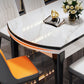 Glossy White Dinette Table with Wooden Legs Contemporary Foldable Dining Table for Home Clearhalo 'Dining Tables & Seating' 'Dining Tables' 'dining_table' 'furn' 'furn_dining_table' 'Furniture' 'Kitchen & Dining Furniture' 7220932