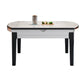 Glossy White Dinette Table with Wooden Legs Contemporary Foldable Dining Table for Home Clearhalo 'Dining Tables & Seating' 'Dining Tables' 'dining_table' 'furn' 'furn_dining_table' 'Furniture' 'Kitchen & Dining Furniture' 7220934