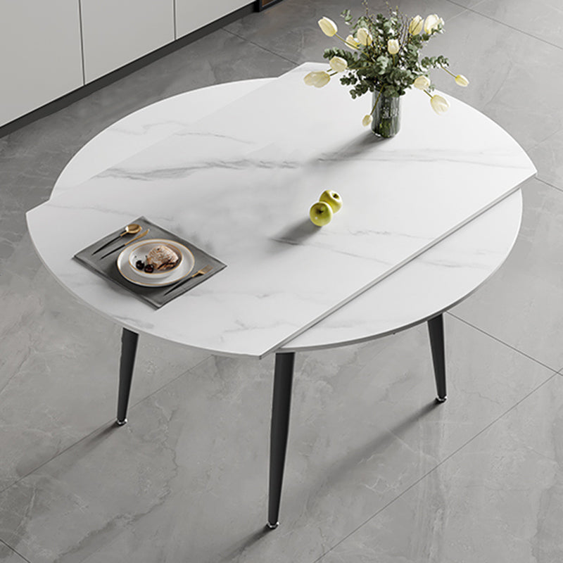 Modern Simple Dining Table Sintered Stone Dinner Table with Metal Legs Clearhalo 'Dining Tables & Seating' 'Dining Tables' 'dining_table' 'furn' 'furn_dining_table' 'Furniture' 'Kitchen & Dining Furniture' 7221000