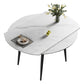 Modern Simple Dining Table Sintered Stone Dinner Table with Metal Legs 51.2"L x 51.2"W x 29.5"H Without Chairs Clearhalo 'Dining Tables & Seating' 'Dining Tables' 'dining_table' 'furn' 'furn_dining_table' 'Furniture' 'Kitchen & Dining Furniture' 7221001