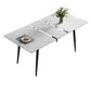 Modern Simple Dining Table Sintered Stone Dinner Table with Metal Legs 51.2"L x 31.5"W x 29.5"H Without Chairs Clearhalo 'Dining Tables & Seating' 'Dining Tables' 'dining_table' 'furn' 'furn_dining_table' 'Furniture' 'Kitchen & Dining Furniture' 7221002