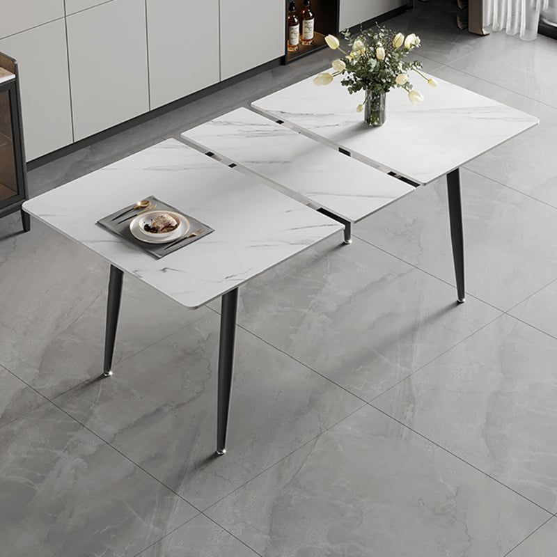 Modern Simple Dining Table Sintered Stone Dinner Table with Metal Legs Clearhalo 'Dining Tables & Seating' 'Dining Tables' 'dining_table' 'furn' 'furn_dining_table' 'Furniture' 'Kitchen & Dining Furniture' 7221003