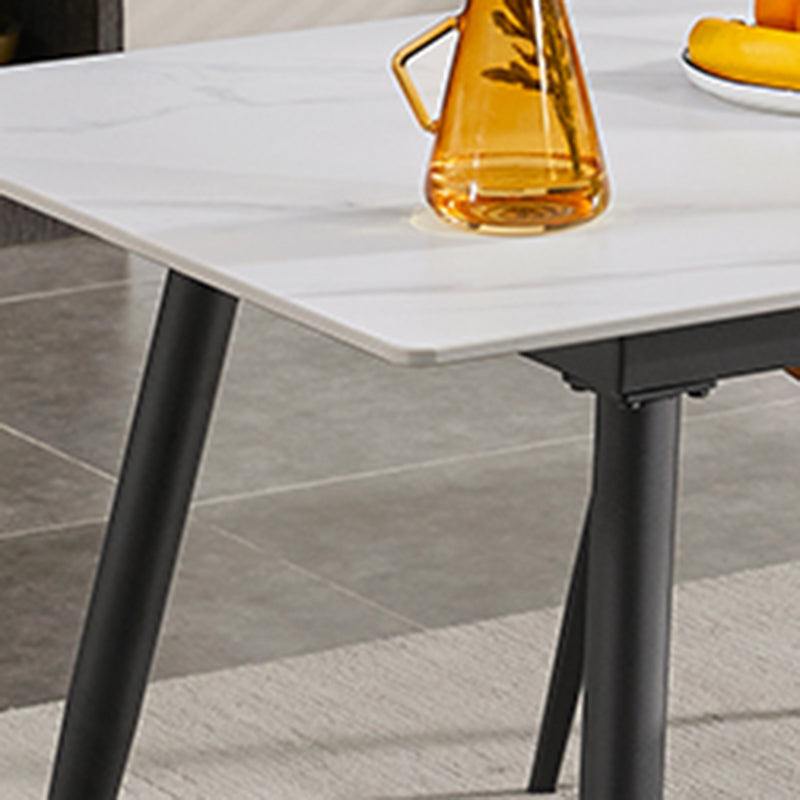 Modern Simple Dining Table Sintered Stone Dinner Table with Metal Legs Clearhalo 'Dining Tables & Seating' 'Dining Tables' 'dining_table' 'furn' 'furn_dining_table' 'Furniture' 'Kitchen & Dining Furniture' 7221005
