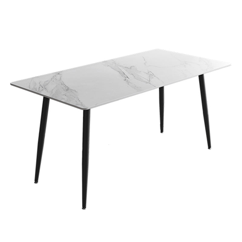 Modern Simple Dining Table Sintered Stone Dinner Table with Metal Legs Without Chairs Clearhalo 'Dining Tables & Seating' 'Dining Tables' 'dining_table' 'furn' 'furn_dining_table' 'Furniture' 'Kitchen & Dining Furniture' 7221006
