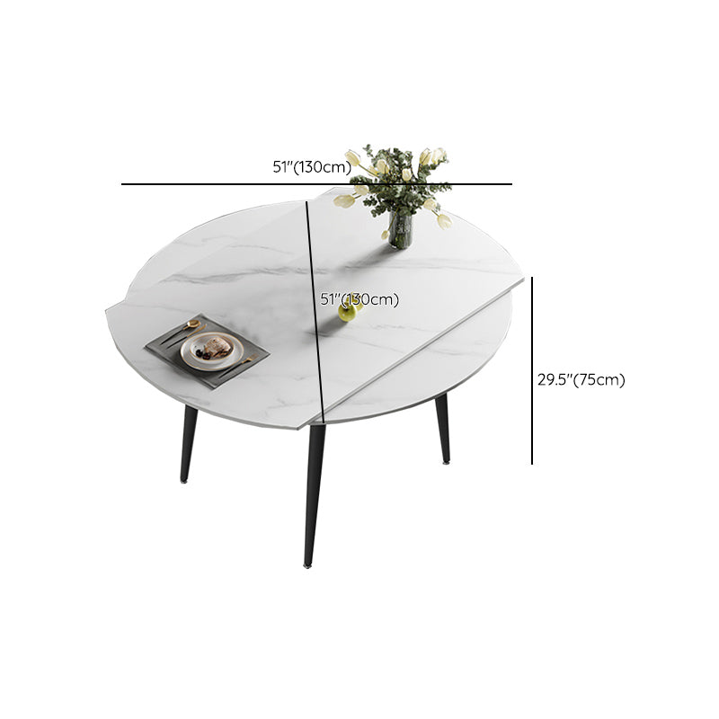 Modern Simple Dining Table Sintered Stone Dinner Table with Metal Legs Clearhalo 'Dining Tables & Seating' 'Dining Tables' 'dining_table' 'furn' 'furn_dining_table' 'Furniture' 'Kitchen & Dining Furniture' 7221008
