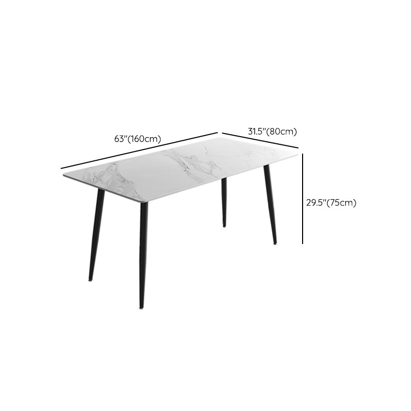 Modern Simple Dining Table Sintered Stone Dinner Table with Metal Legs Clearhalo 'Dining Tables & Seating' 'Dining Tables' 'dining_table' 'furn' 'furn_dining_table' 'Furniture' 'Kitchen & Dining Furniture' 7221009