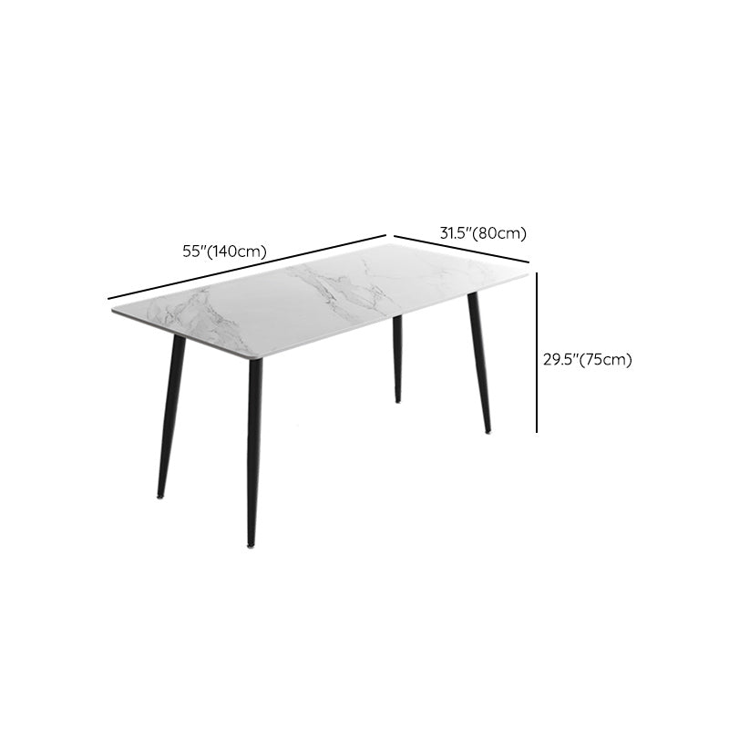 Modern Simple Dining Table Sintered Stone Dinner Table with Metal Legs Clearhalo 'Dining Tables & Seating' 'Dining Tables' 'dining_table' 'furn' 'furn_dining_table' 'Furniture' 'Kitchen & Dining Furniture' 7221010