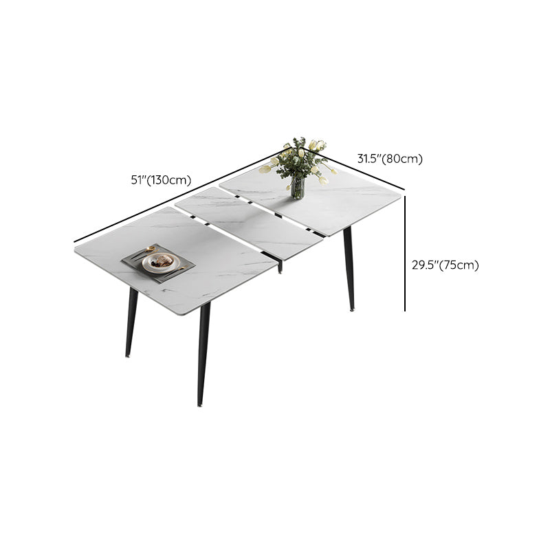 Modern Simple Dining Table Sintered Stone Dinner Table with Metal Legs Clearhalo 'Dining Tables & Seating' 'Dining Tables' 'dining_table' 'furn' 'furn_dining_table' 'Furniture' 'Kitchen & Dining Furniture' 7221011