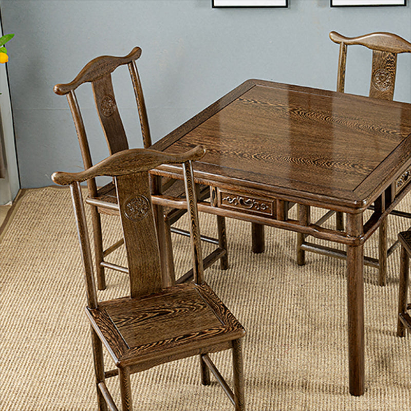 Modern Simple Dining Table Square Dinner Table with Solid Wood Legs Clearhalo 'Dining Tables & Seating' 'Dining Tables' 'dining_table' 'furn' 'furn_dining_table' 'Furniture' 'Kitchen & Dining Furniture' 7221015