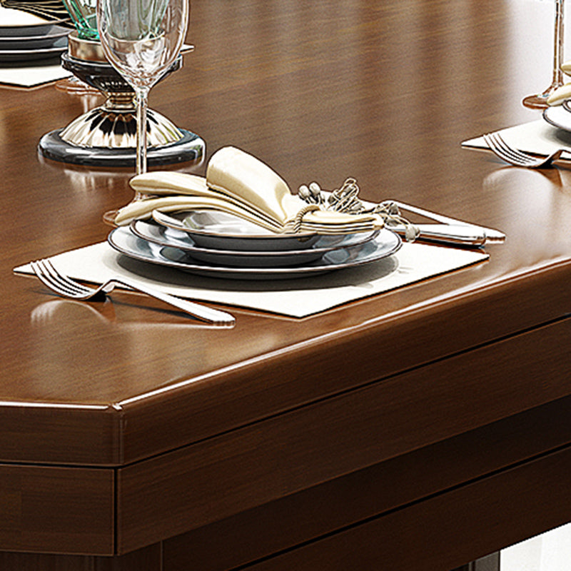 Brown Solid Wood Dining Table for Home Modern Foldable Dinette Table Clearhalo 'Dining Tables & Seating' 'Dining Tables' 'dining_table' 'furn' 'furn_dining_table' 'Furniture' 'Kitchen & Dining Furniture' 7221028