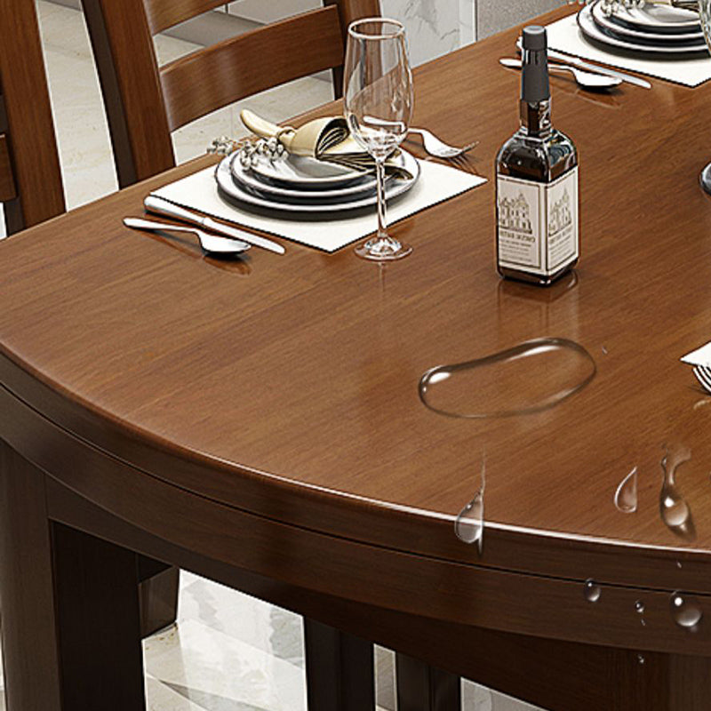 Brown Solid Wood Dining Table for Home Modern Foldable Dinette Table Clearhalo 'Dining Tables & Seating' 'Dining Tables' 'dining_table' 'furn' 'furn_dining_table' 'Furniture' 'Kitchen & Dining Furniture' 7221030