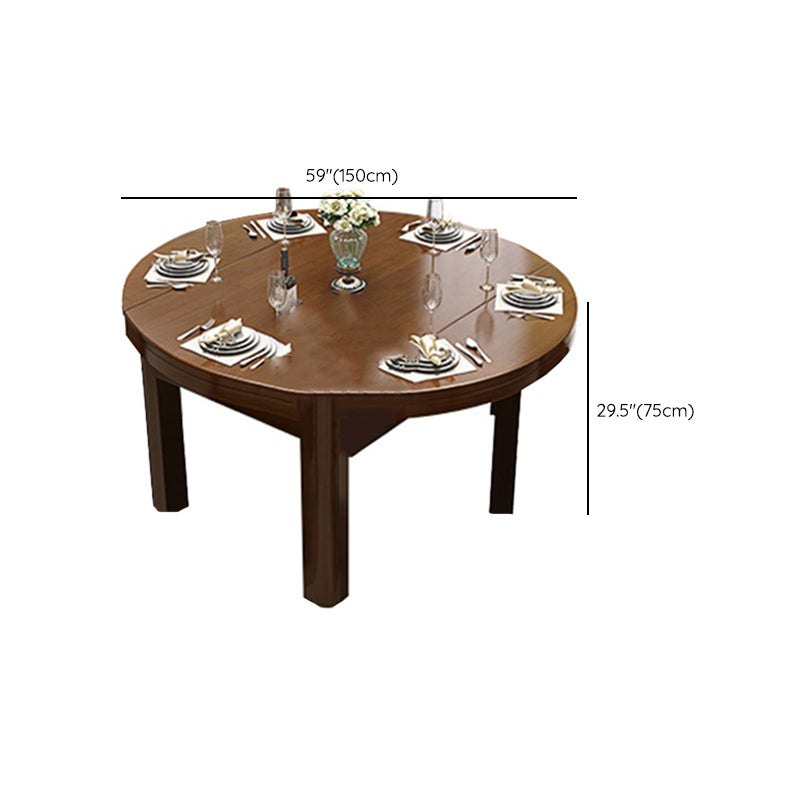 Brown Solid Wood Dining Table for Home Modern Foldable Dinette Table Clearhalo 'Dining Tables & Seating' 'Dining Tables' 'dining_table' 'furn' 'furn_dining_table' 'Furniture' 'Kitchen & Dining Furniture' 7221035
