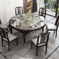 Modern Simple Dining Table Sintered Stone Dinner Table with Wood Legs Clearhalo 'Dining Tables & Seating' 'Dining Tables' 'dining_table' 'furn' 'furn_dining_table' 'Furniture' 'Kitchen & Dining Furniture' 7221041