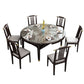 Modern Simple Dining Table Sintered Stone Dinner Table with Wood Legs Clearhalo 'Dining Tables & Seating' 'Dining Tables' 'dining_table' 'furn' 'furn_dining_table' 'Furniture' 'Kitchen & Dining Furniture' 7221042