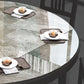 Modern Simple Dining Table Sintered Stone Dinner Table with Wood Legs Clearhalo 'Dining Tables & Seating' 'Dining Tables' 'dining_table' 'furn' 'furn_dining_table' 'Furniture' 'Kitchen & Dining Furniture' 7221043