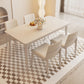 Modern 1/4/5 Pieces Dining Room Table Rectangle Stone Furniture in White