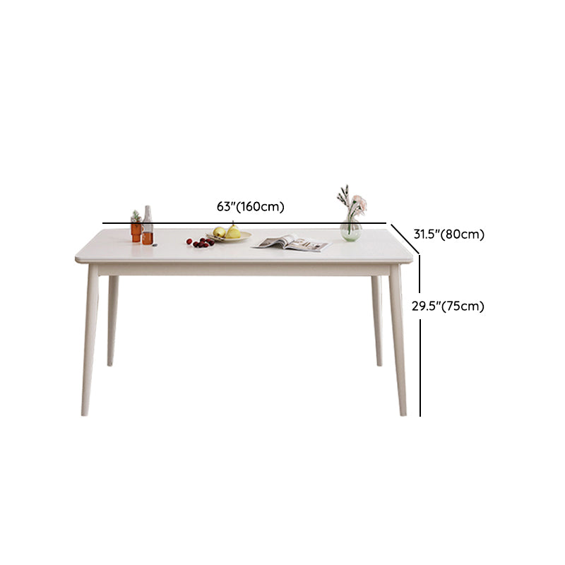Modern 1/4/5 Pieces Dining Room Table Rectangle Stone Furniture in White