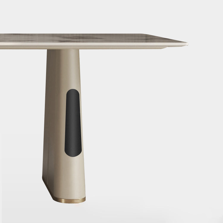 Nordic Style 1/4/5/7 Pieces Furniture Rectangle Stone Dining Table Set in White Clearhalo 'Dining Room Sets' 'Dining Tables & Seating' 'dining_room_set' 'furn' 'furn_dining_room_set' 'Furniture' 'Kitchen & Dining Furniture' 7224124