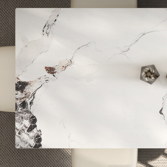 北欧スタイル1/4/5/7ピース家具長方形の石のダイニングテーブルセット