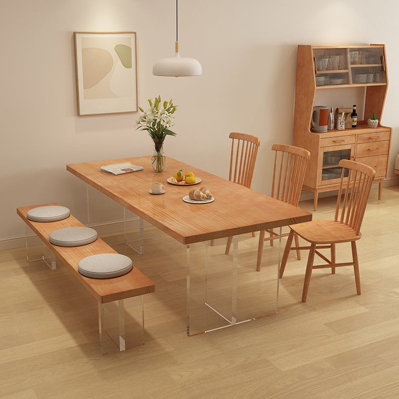 Ensemble de restauration moderne fixe 1/7 pc meubles en bois massif brun pour la maison