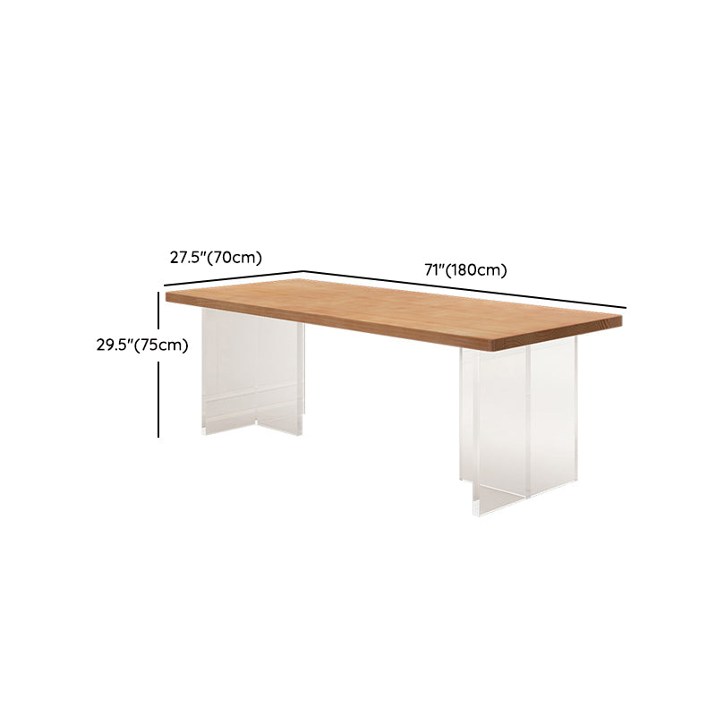 Juego de comedor moderno fijo 1/7 pcs muebles de madera maciza marrón para el hogar