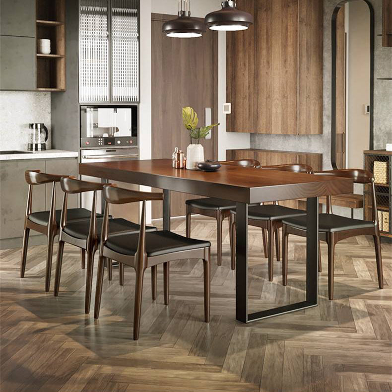 Industrial Solid Wood Furniture 1/4/5/7 Pcs Standard Height Dining Room Table Set Clearhalo 'Dining Room Sets' 'Dining Tables & Seating' 'dining_room_set' 'furn' 'furn_dining_room_set' 'Furniture' 'Kitchen & Dining Furniture' 7224213