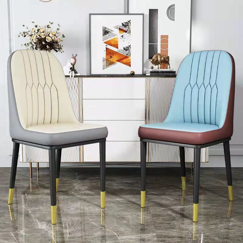 PU Leather Dining Chairs Nordic Style Parsons Armless Chair for Dining Room Clearhalo 'Dining Chairs' 'Dining Tables & Seating' 'dining_chair' 'furn' 'furn_dining_chair' 'Furniture' 'Kitchen & Dining Furniture' 7224246