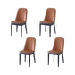 PU Leather Dining Chairs Nordic Style Parsons Armless Chair for Dining Room Gray-Orange 4 Piece Set Black Clearhalo 'Dining Chairs' 'Dining Tables & Seating' 'dining_chair' 'furn' 'furn_dining_chair' 'Furniture' 'Kitchen & Dining Furniture' 7224277