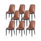 PU Leather Dining Chairs Nordic Style Parsons Armless Chair for Dining Room Gray-Orange 8 Piece Set Black Clearhalo 'Dining Chairs' 'Dining Tables & Seating' 'dining_chair' 'furn' 'furn_dining_chair' 'Furniture' 'Kitchen & Dining Furniture' 7224279