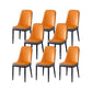 PU Leather Dining Chairs Nordic Style Parsons Armless Chair for Dining Room Orange 8 Piece Set Black Clearhalo 'Dining Chairs' 'Dining Tables & Seating' 'dining_chair' 'furn' 'furn_dining_chair' 'Furniture' 'Kitchen & Dining Furniture' 7224287