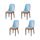 PU Leather Dining Chairs Nordic Style Parsons Armless Chair for Dining Room Light Blue Orange 4 Piece Set Black Clearhalo 'Dining Chairs' 'Dining Tables & Seating' 'dining_chair' 'furn' 'furn_dining_chair' 'Furniture' 'Kitchen & Dining Furniture' 7224333